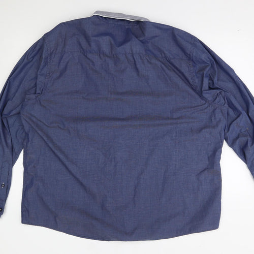 F&F Mens Blue Striped   Button-Up Size 3XL