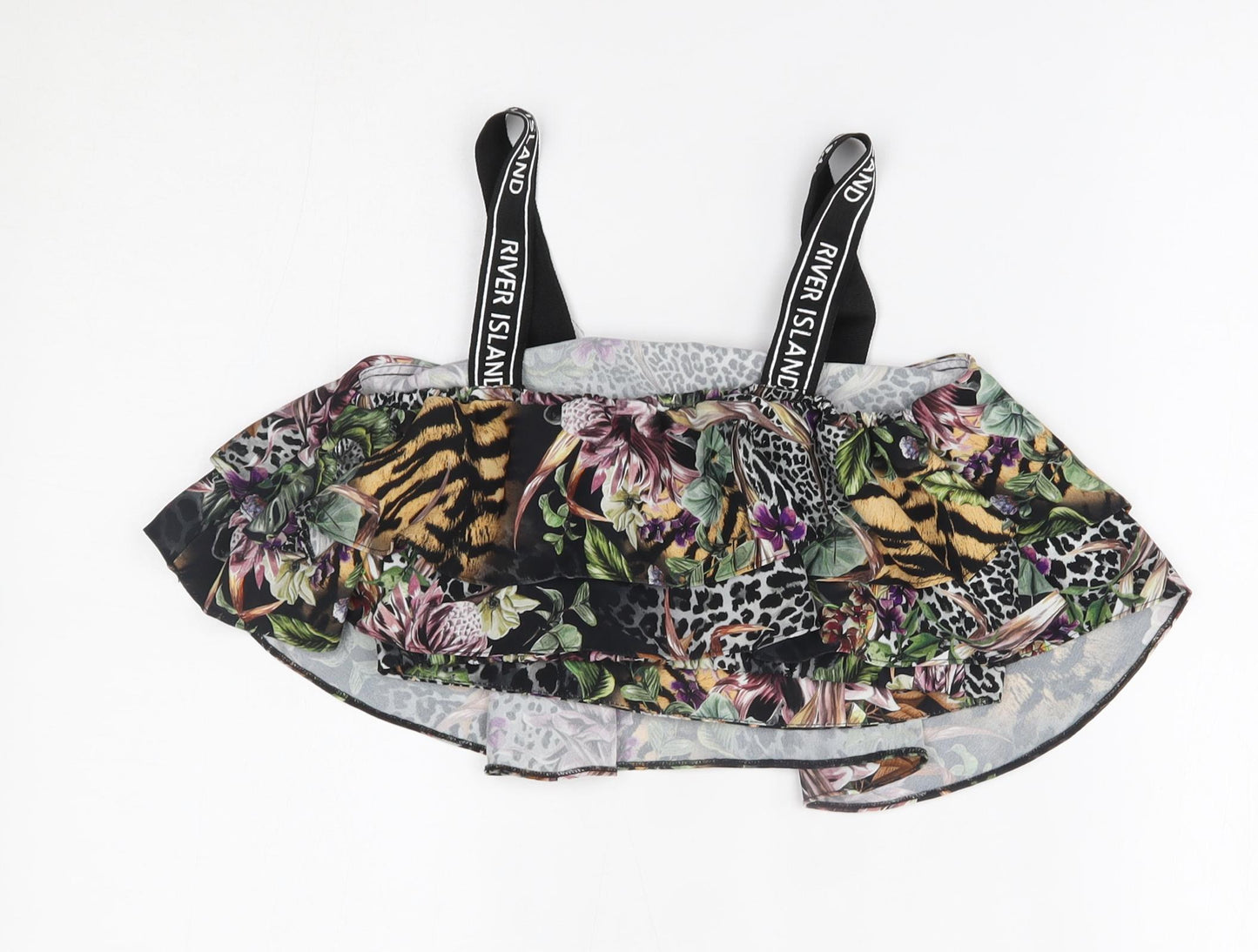 River Island Girls Multicoloured Floral  Cropped Blouse Size 12 Years