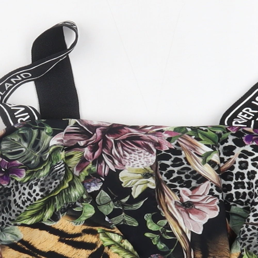 River Island Girls Multicoloured Floral  Cropped Blouse Size 12 Years