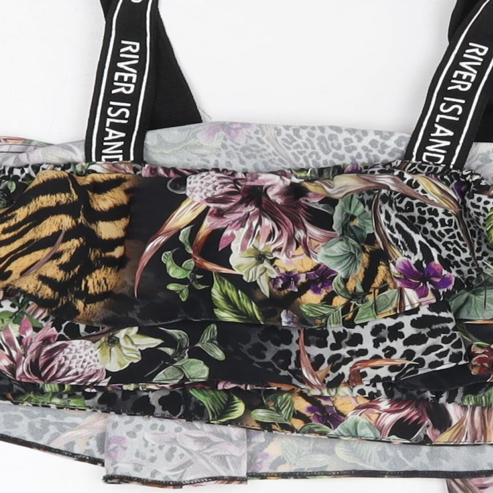River Island Girls Multicoloured Floral  Cropped Blouse Size 12 Years