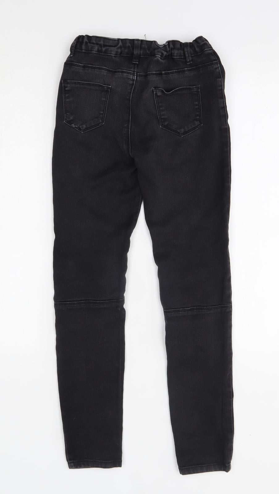 Primark Girls Black   Straight Jeans Size 11-12 Years - ribbed