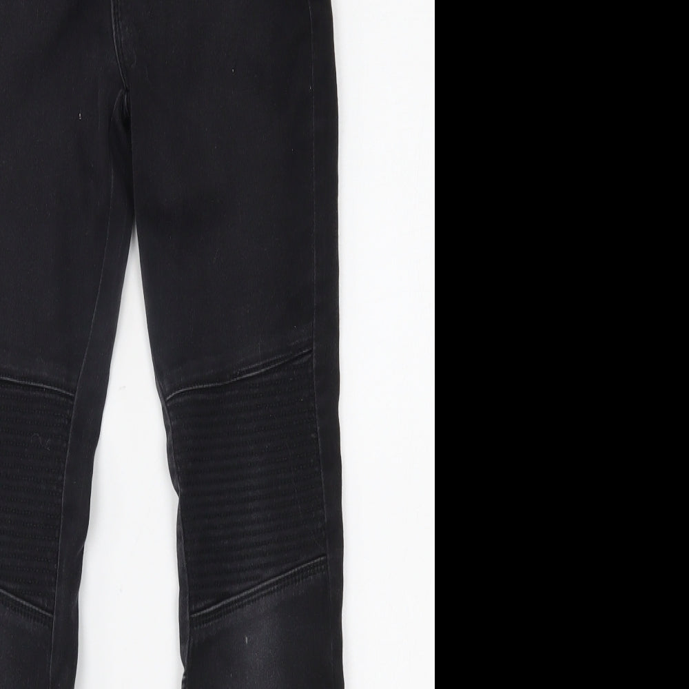 Primark Girls Black   Straight Jeans Size 11-12 Years - ribbed