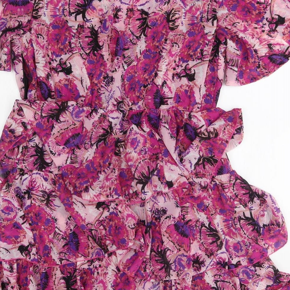 sacred hawk Womens Pink Floral  A-Line  Size M
