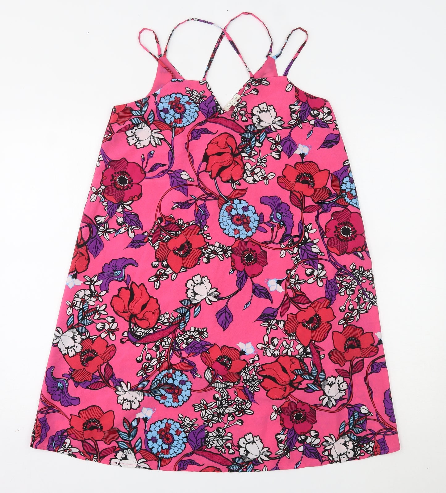 River Island Womens Pink Floral  A-Line  Size 6