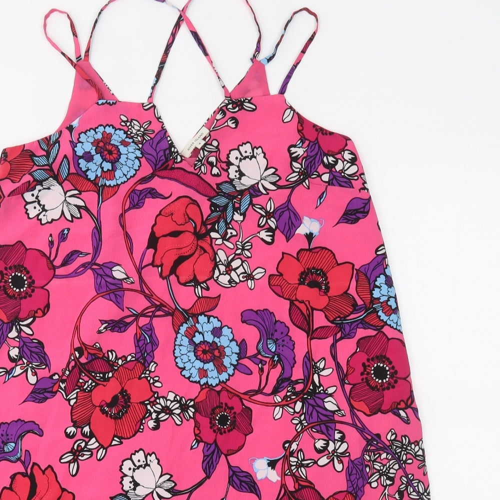 River Island Womens Pink Floral  A-Line  Size 6