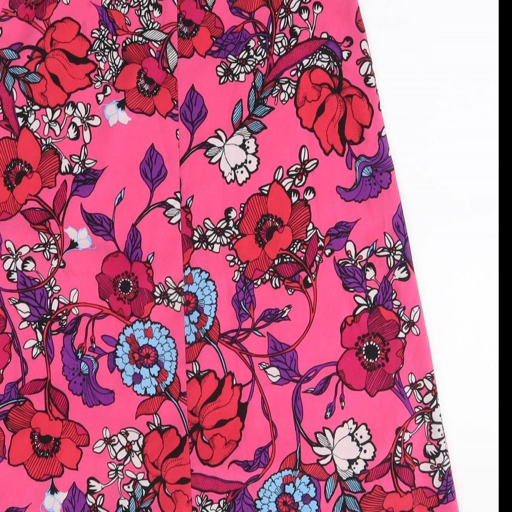 River Island Womens Pink Floral  A-Line  Size 6