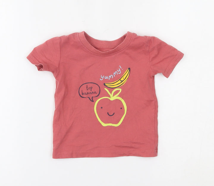 George Baby Red Basic T-Shirt Size 3-6 Months - banana