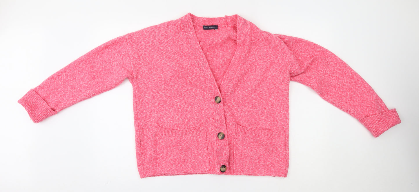 M&S Womens Pink   Cardigan Jumper Size M