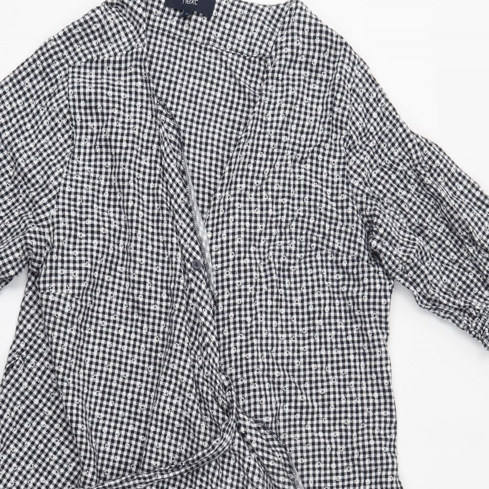 NEXT Womens Grey Plaid  Cardigan Jumper Size 18