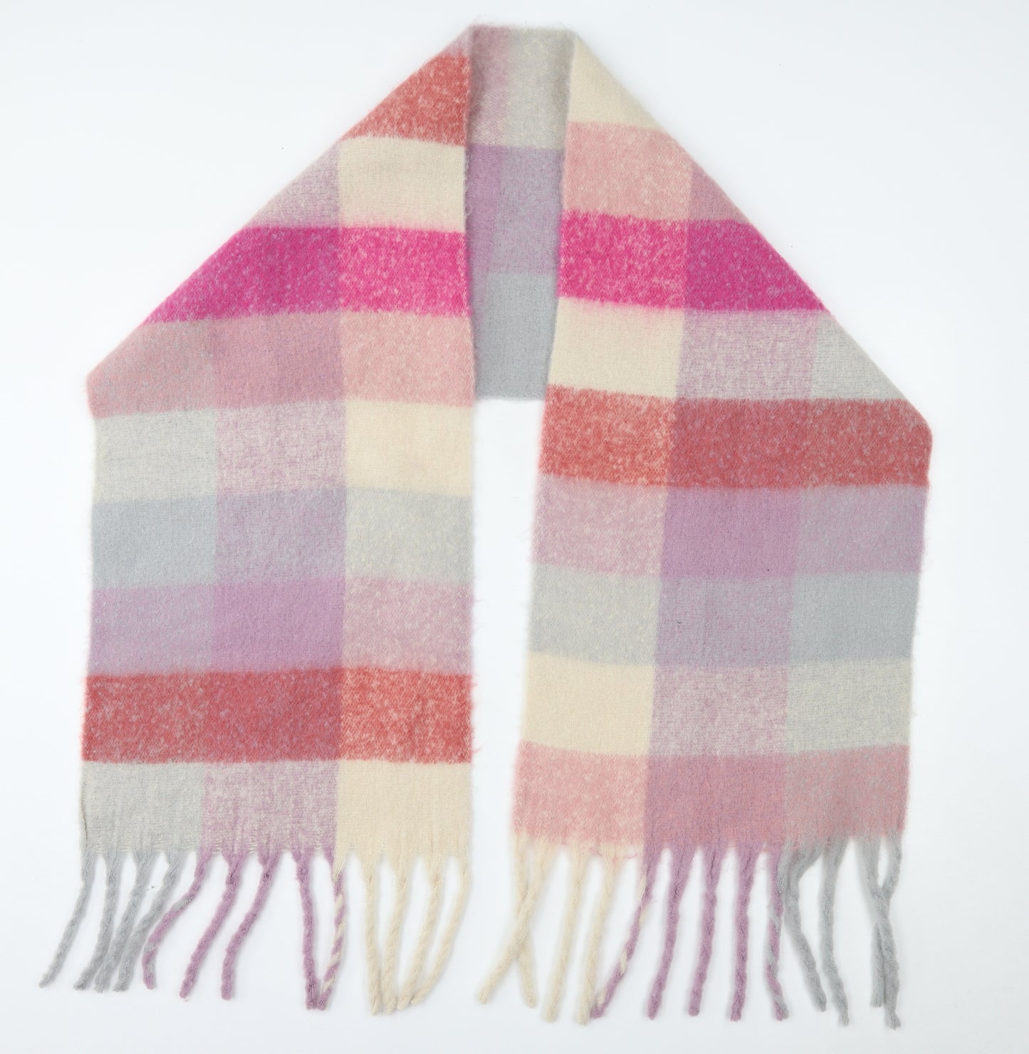 Preworn Womens Pink Plaid   Scarf