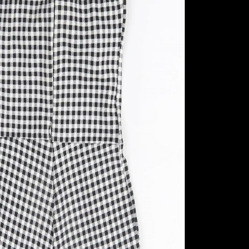 New Look Womens Grey Plaid  Romper One-Piece Size 8