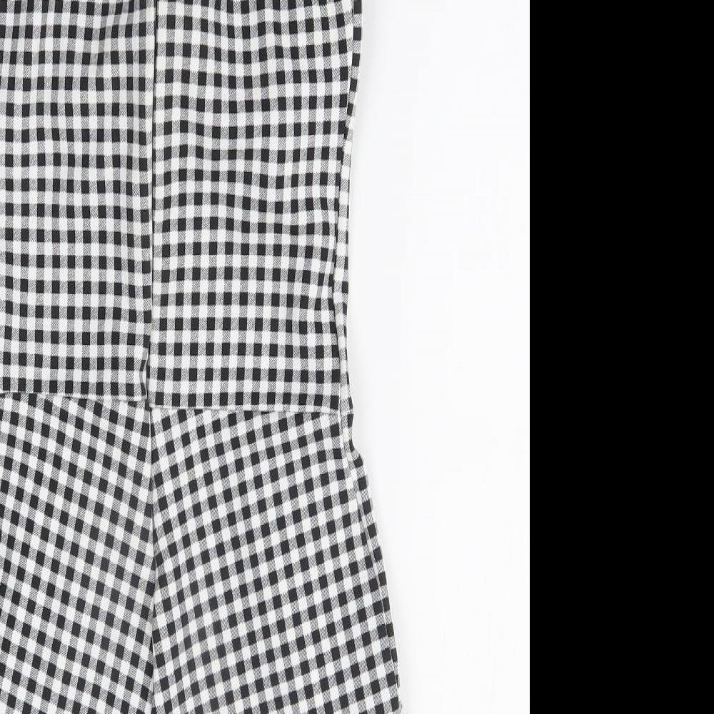 New Look Womens Grey Plaid  Romper One-Piece Size 8