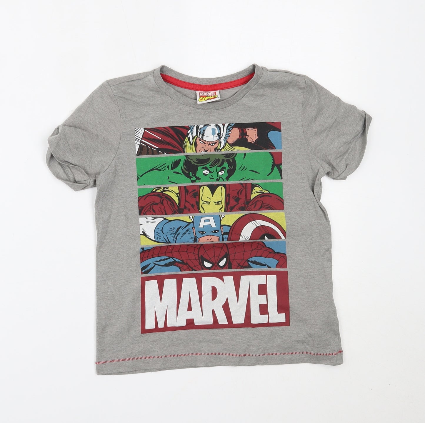 Marvel Boys Grey   Basic T-Shirt Size 6-7 Years  - avengers