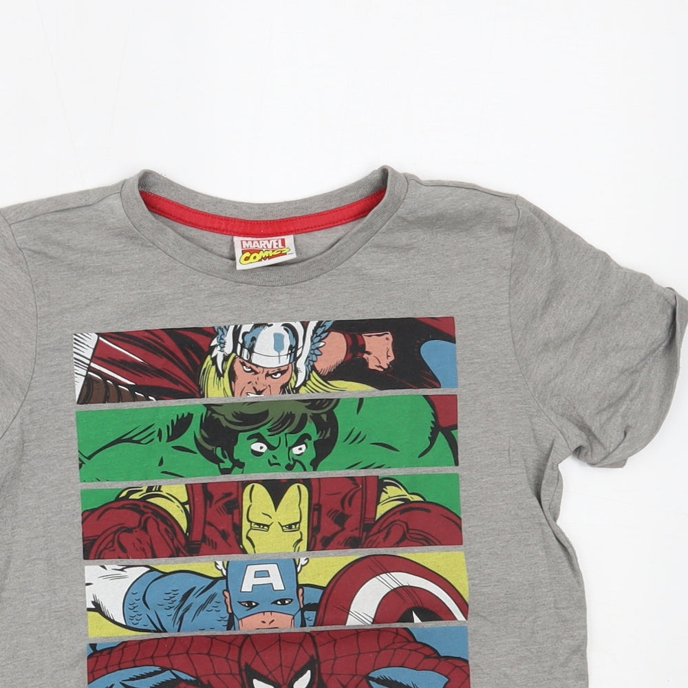 Marvel Boys Grey   Basic T-Shirt Size 6-7 Years  - avengers