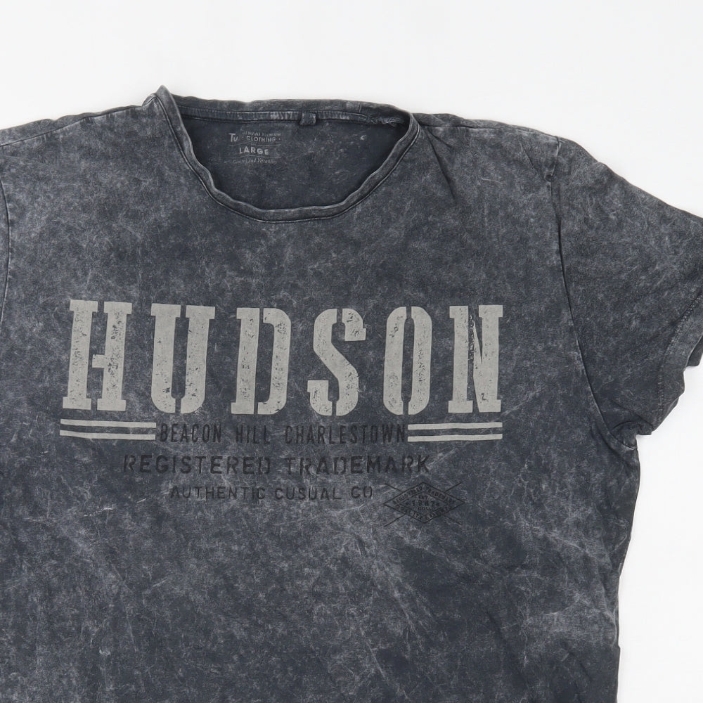 TU Mens Grey    T-Shirt Size L  - hudson