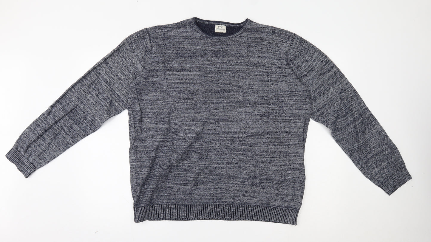 Matalan Mens Grey Striped  Pullover Jumper Size L