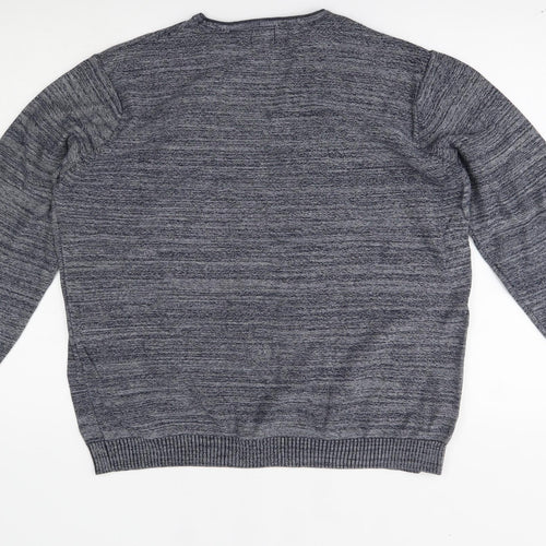 Matalan Mens Grey Striped  Pullover Jumper Size L