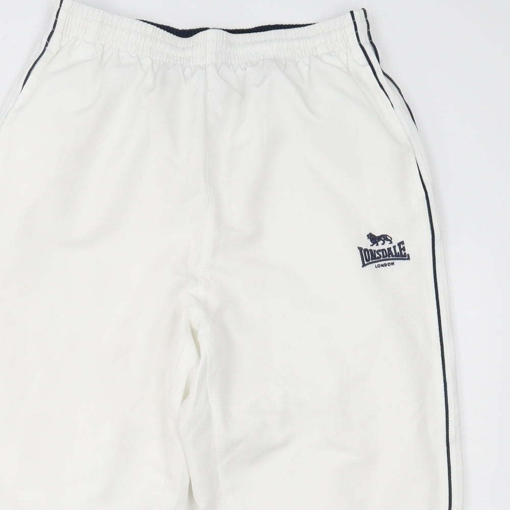 Lonsdale Mens White   Sweatpants Trousers Size XL L20 in