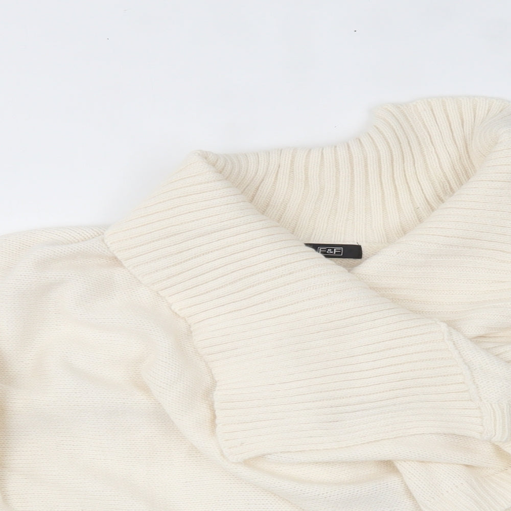 F&F Womens White   Cardigan Jumper Size 14
