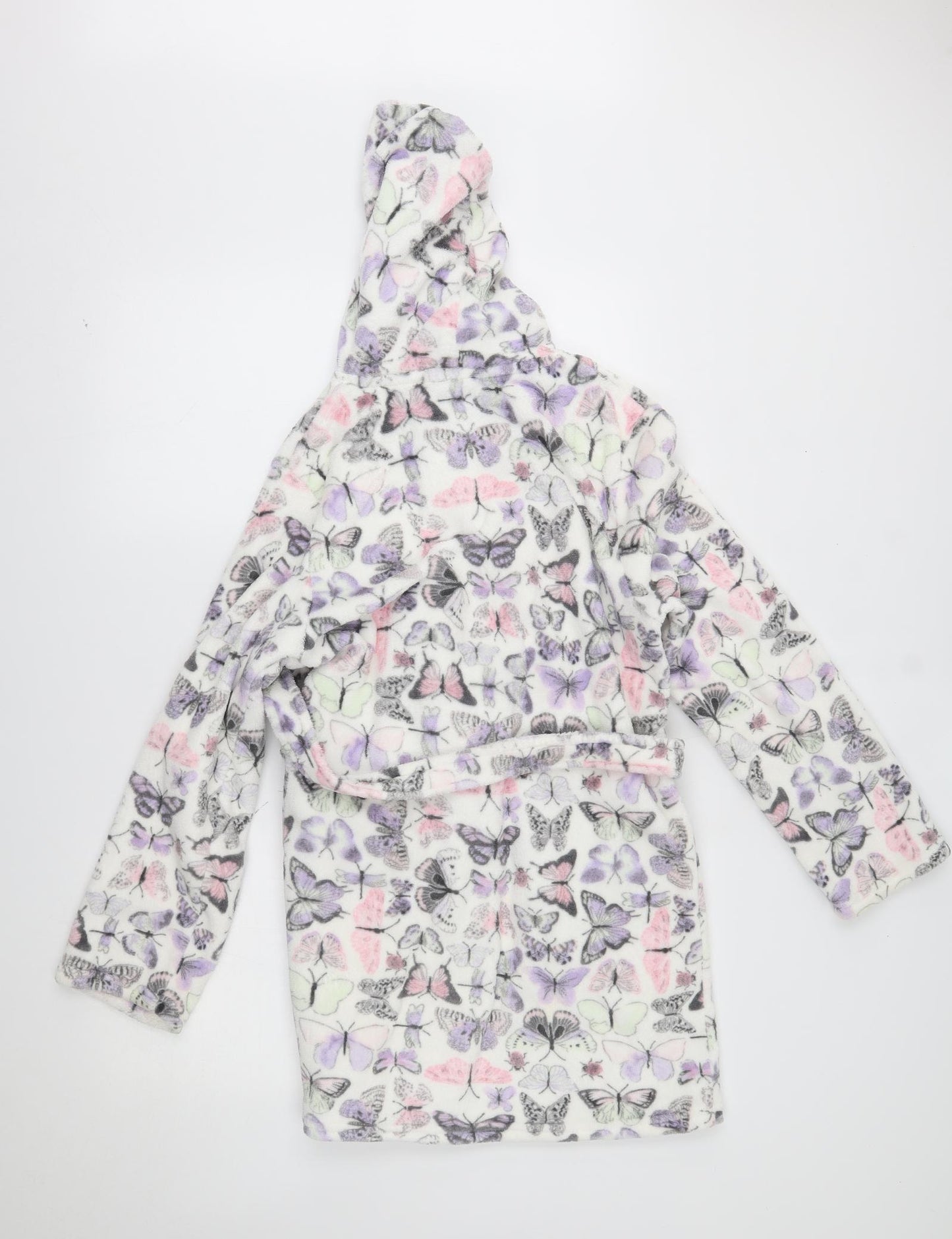 George Womens White    Robe Size M  - butterfly pattern