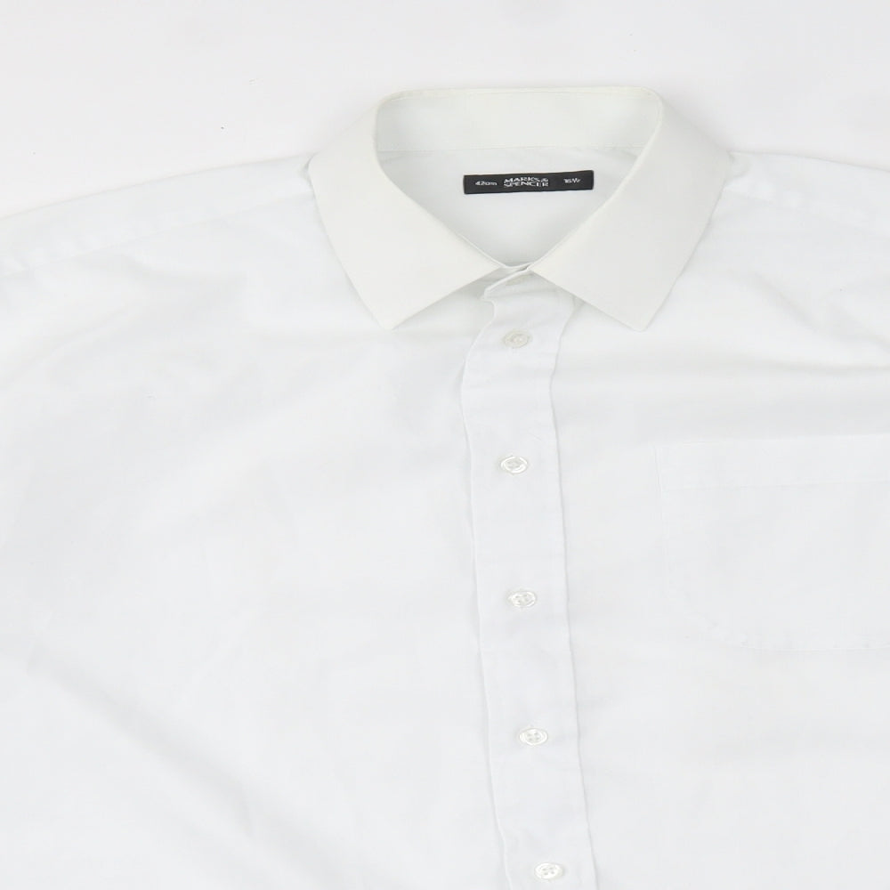 M&S Mens White    Dress Shirt Size 16.5