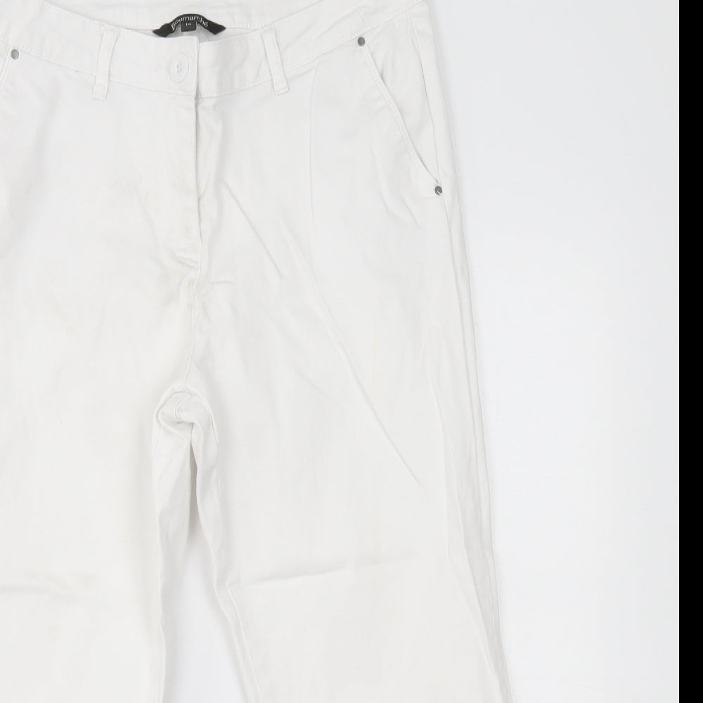 bonmarche Womens White   Cropped Jeans Size 14 L21 in