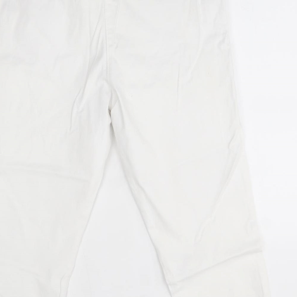 bonmarche Womens White   Cropped Jeans Size 14 L21 in