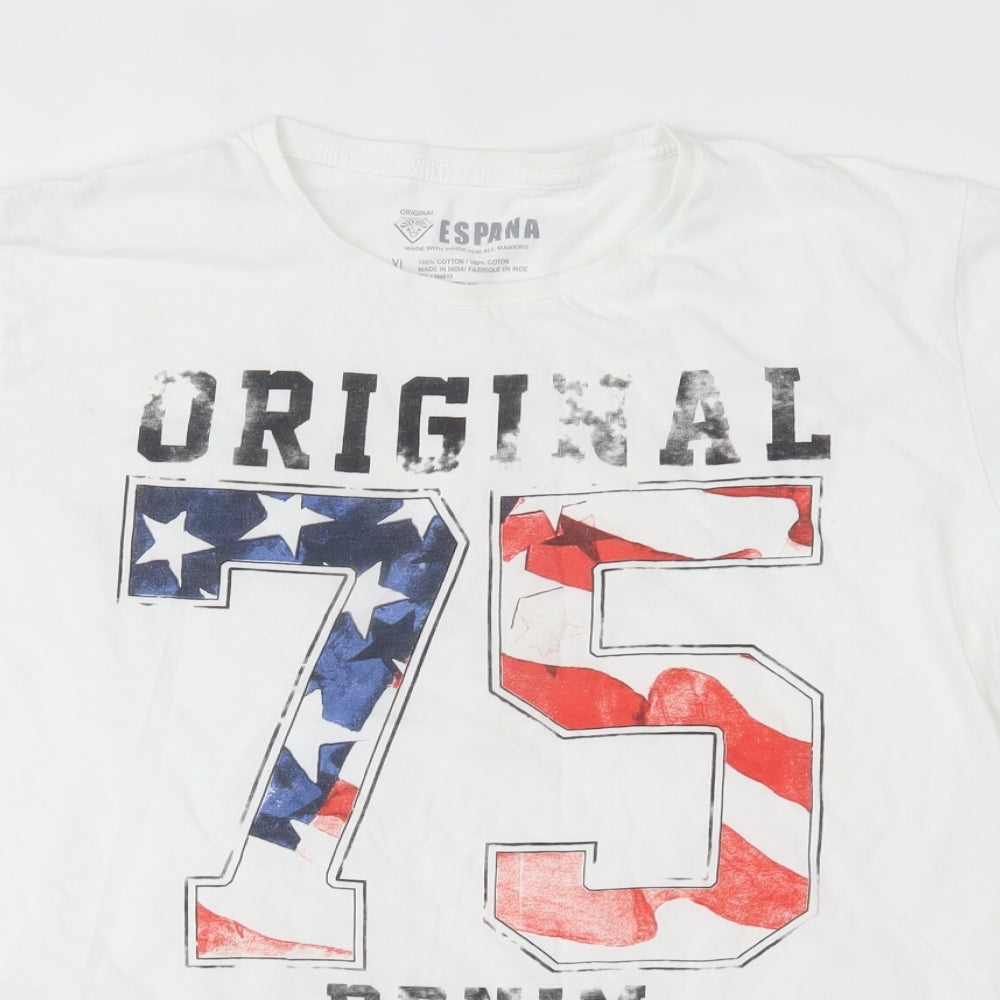 Espana Mens White    T-Shirt Size XL