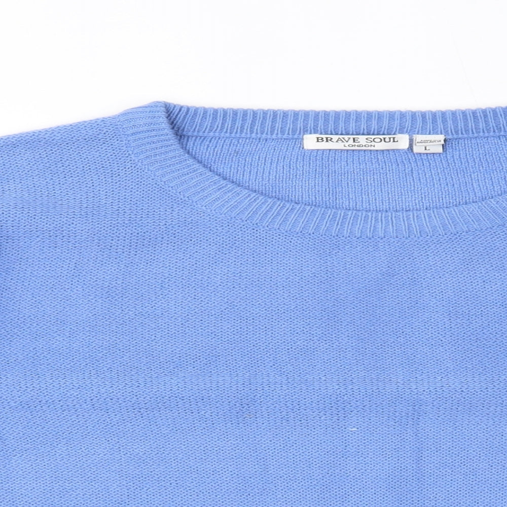 Brave Soul Womens Blue   Pullover Jumper Size L