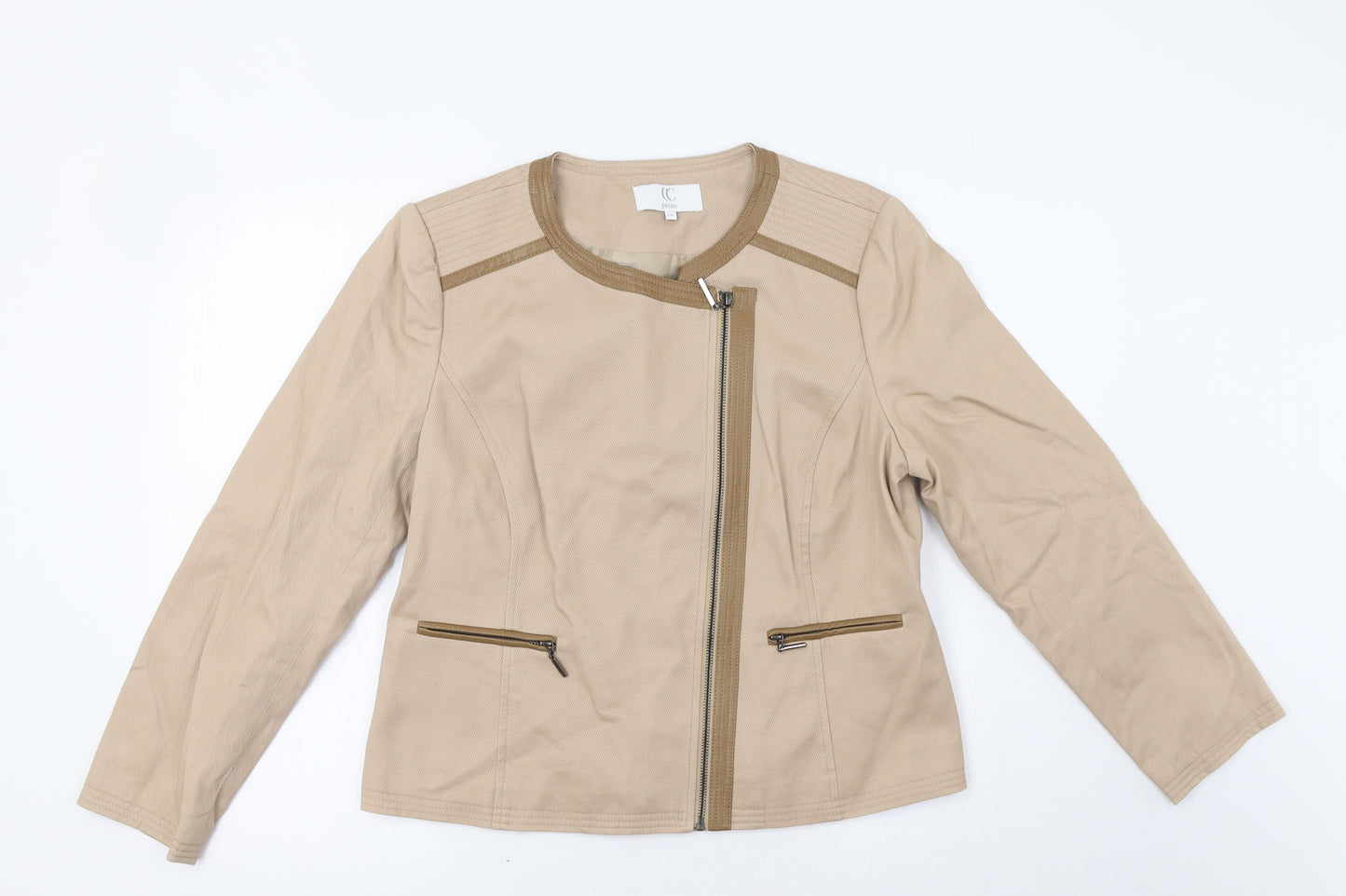 CC Petite Womens Beige   Jacket Blazer Size 14