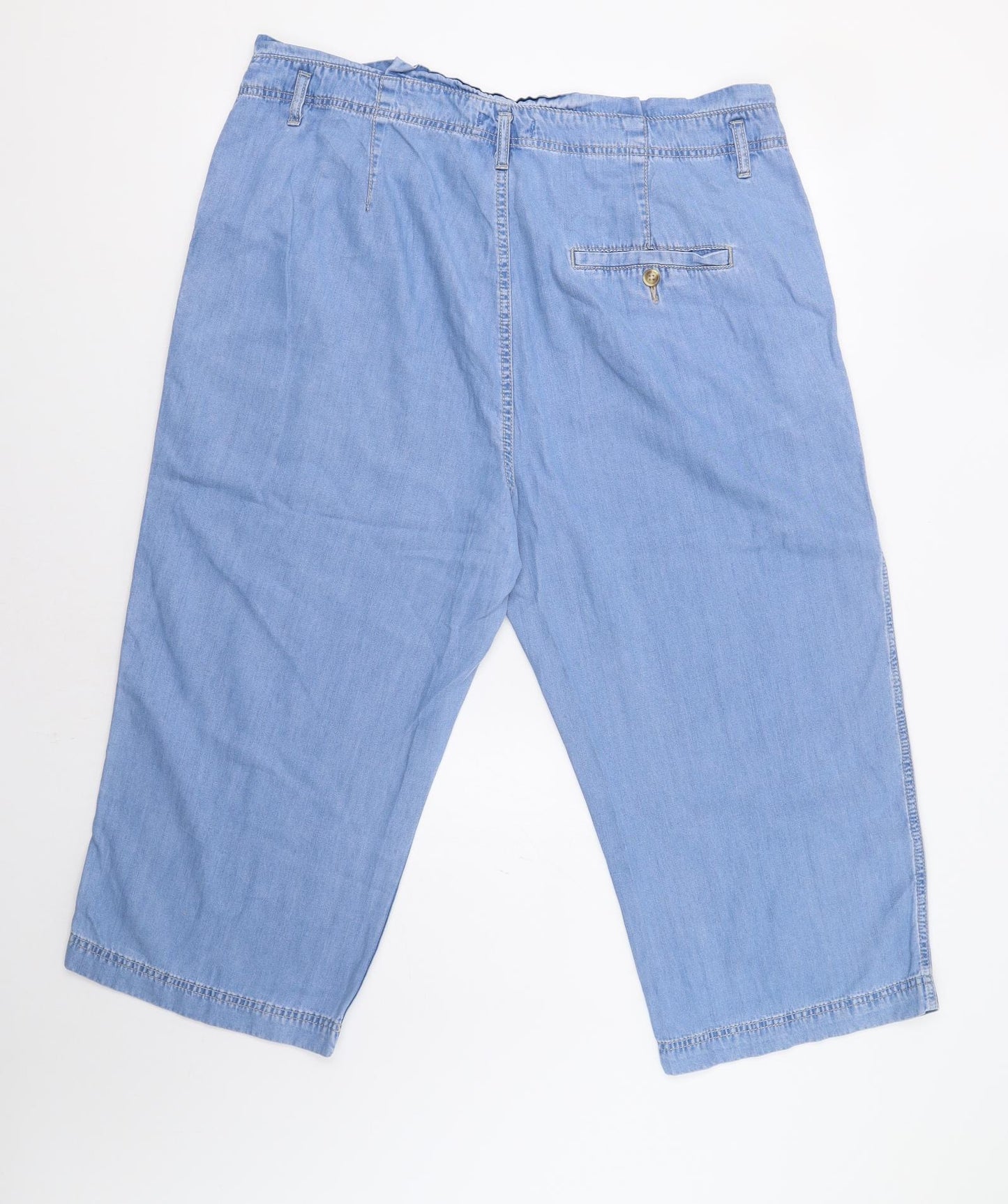 F&F Womens Blue   Cropped Trousers Size 20 L23 in