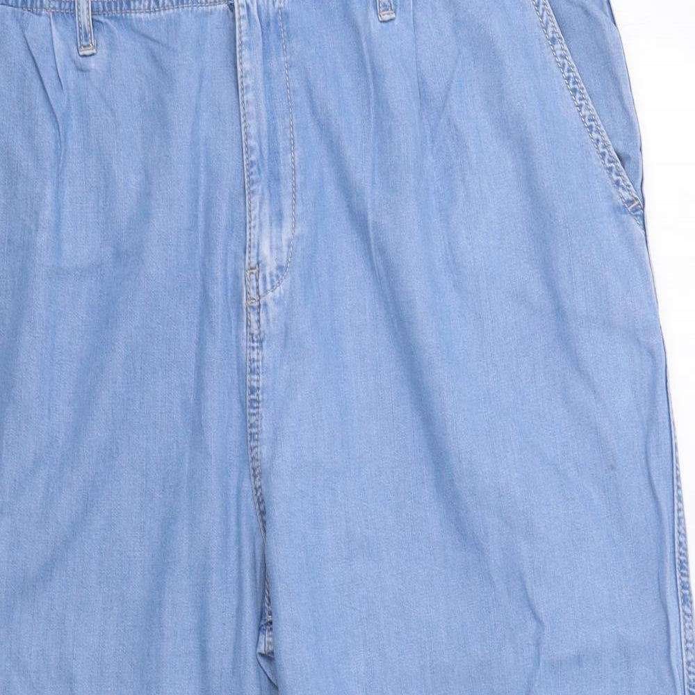 F&F Womens Blue   Cropped Trousers Size 20 L23 in