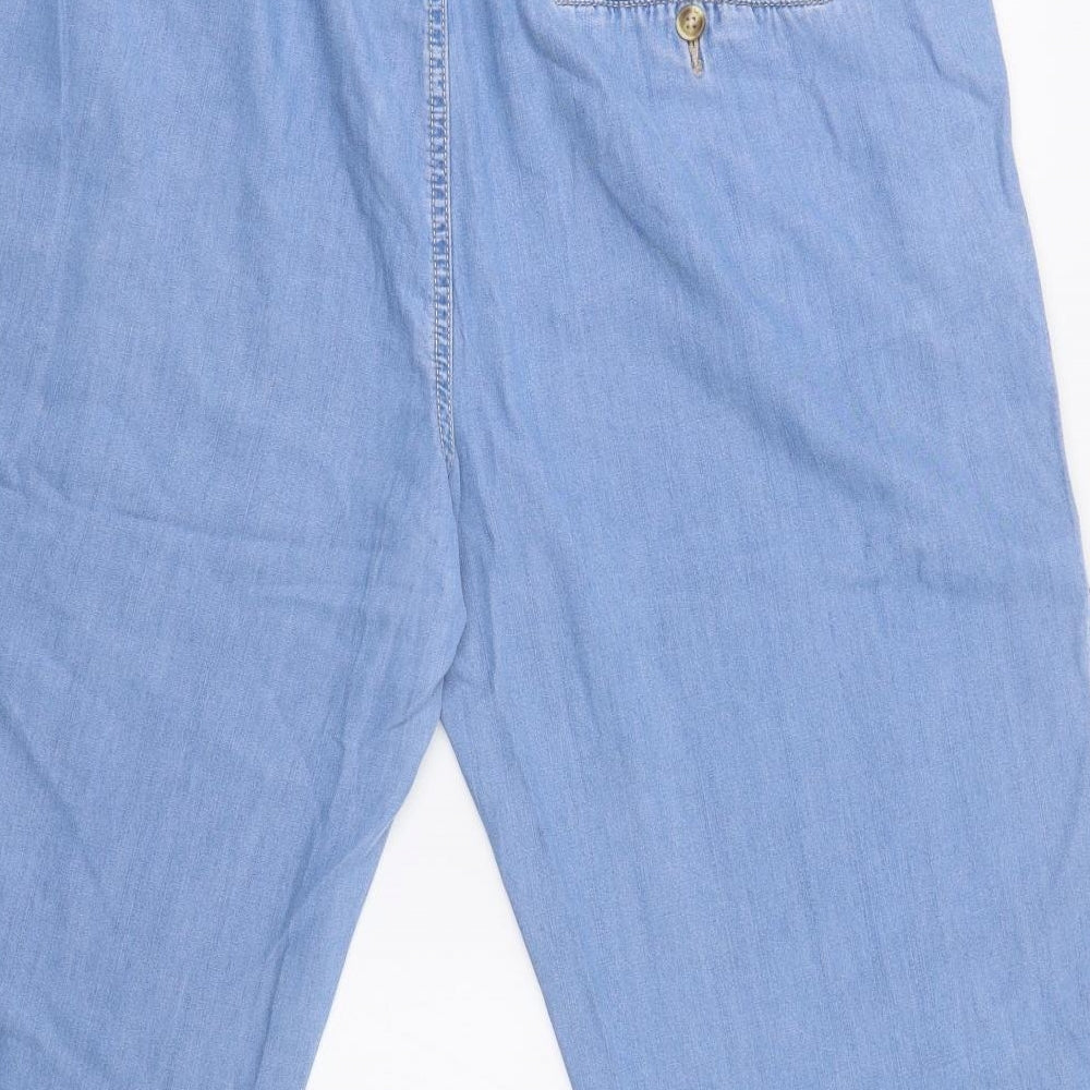 F&F Womens Blue   Cropped Trousers Size 20 L23 in