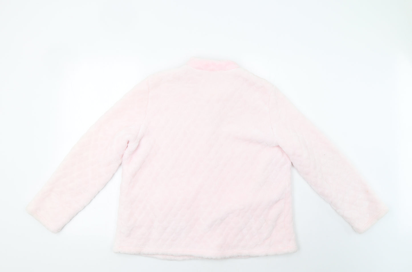 M&S Womens Pink  Fleece Top Pyjama Top Size 14