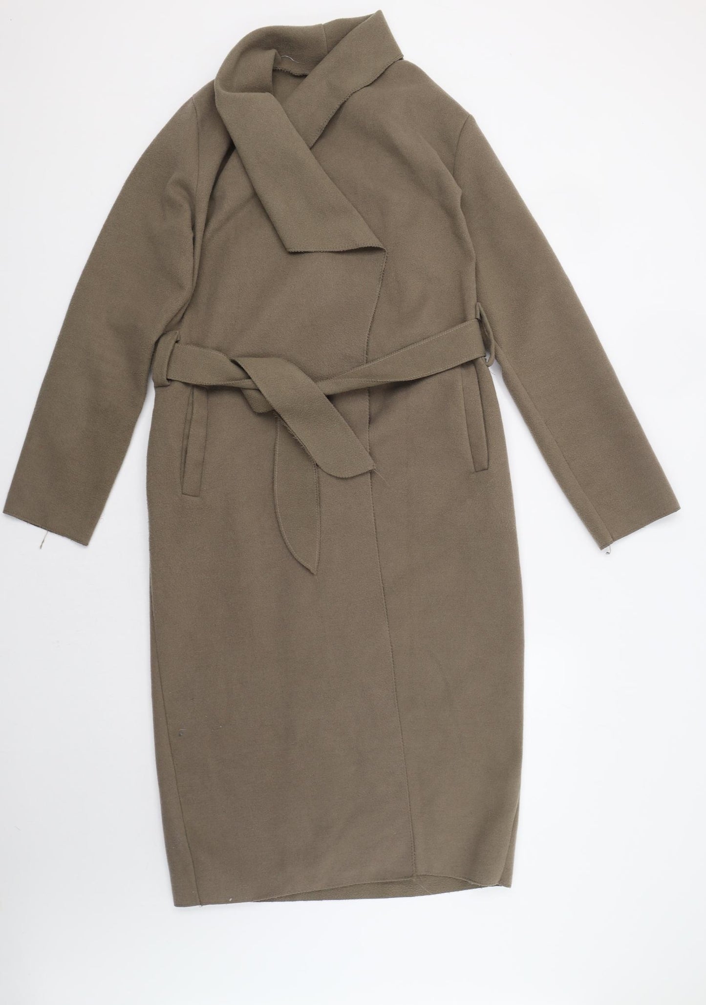 Boohoo Womens Brown   Overcoat Coat Size M