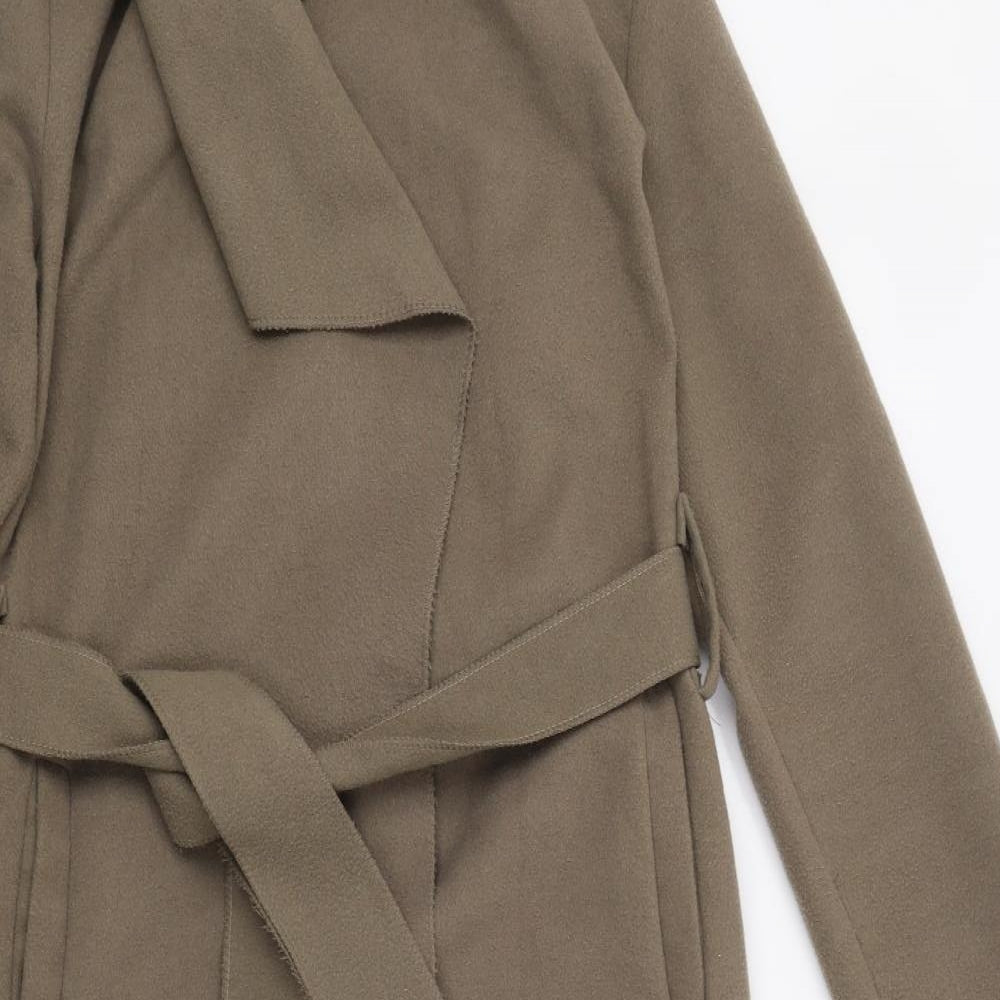 Boohoo Womens Brown   Overcoat Coat Size M