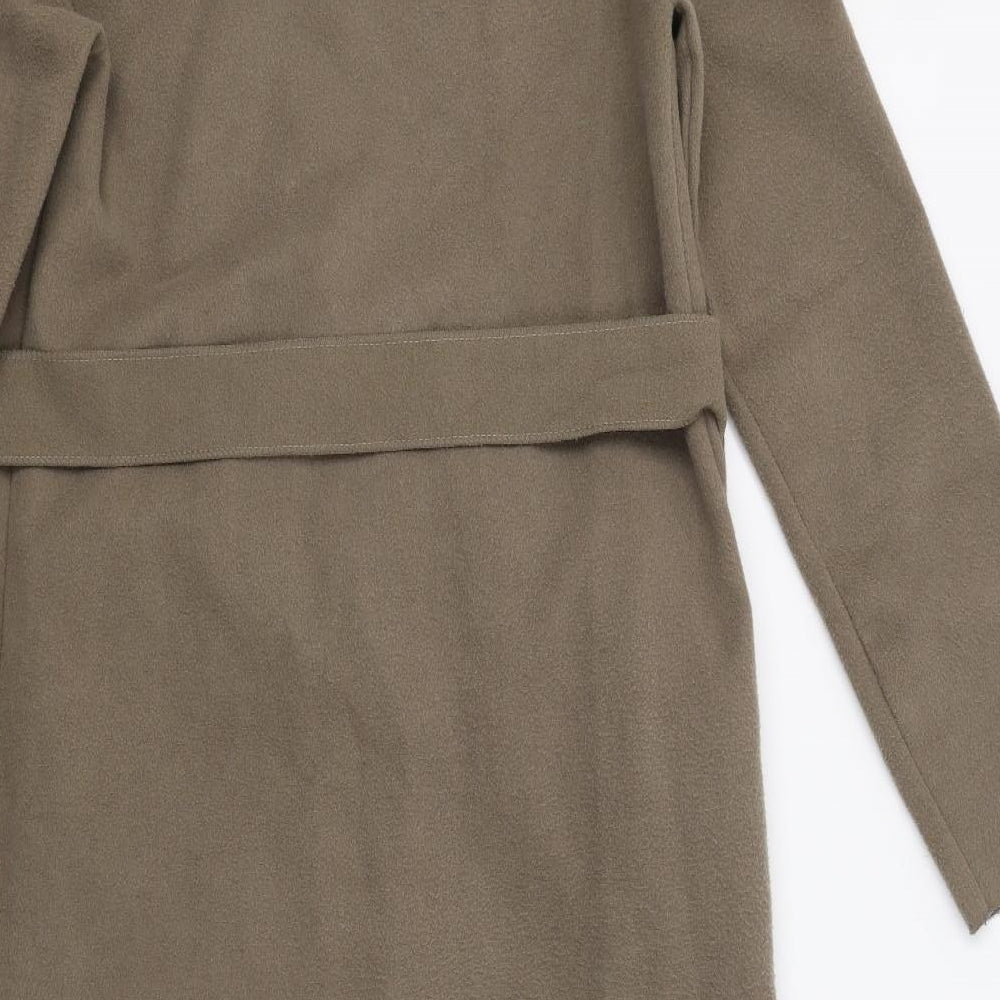 Boohoo Womens Brown   Overcoat Coat Size M