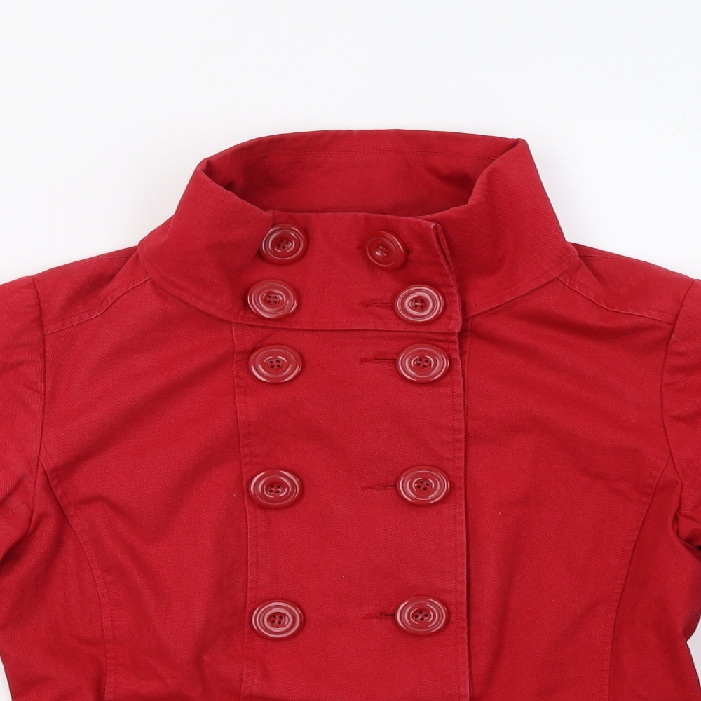 Newq Look Womens Red   Pea Coat Coat Size 10
