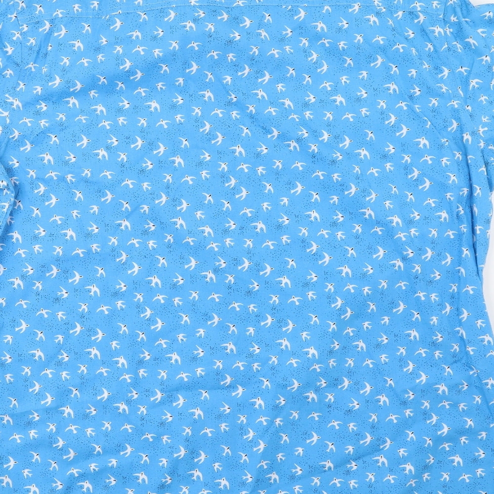NEXT Mens Blue    Button-Up Size XL  - Bird Print