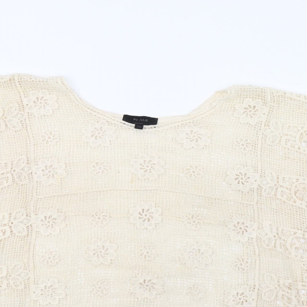 By Julie Womens Beige   Tunic Blouse One Size