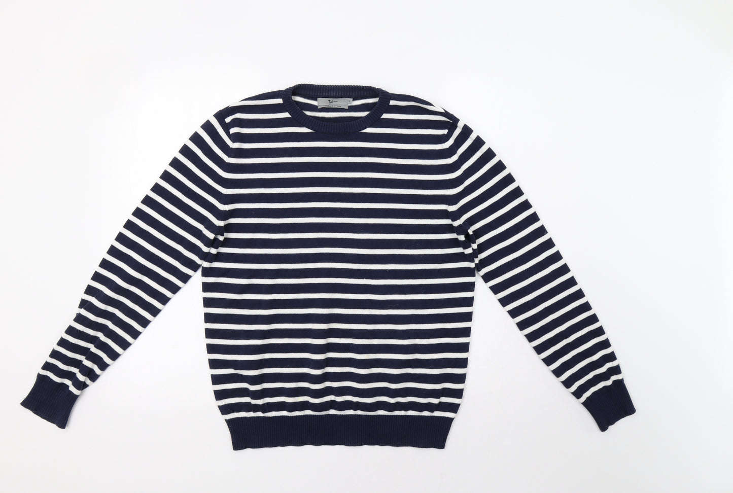 TU Womens Blue Striped  Pullover Jumper Size S