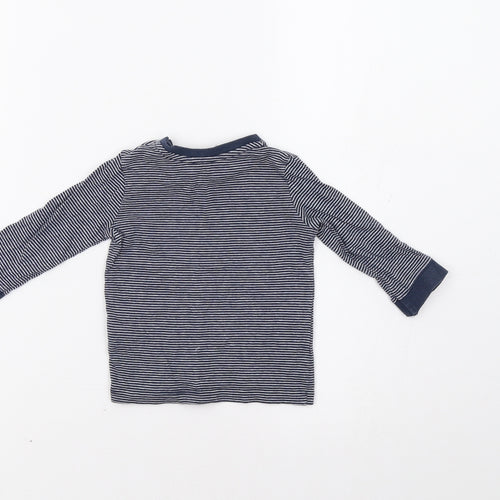 George Baby Blue Striped  Basic Polo Size 6-9 Months