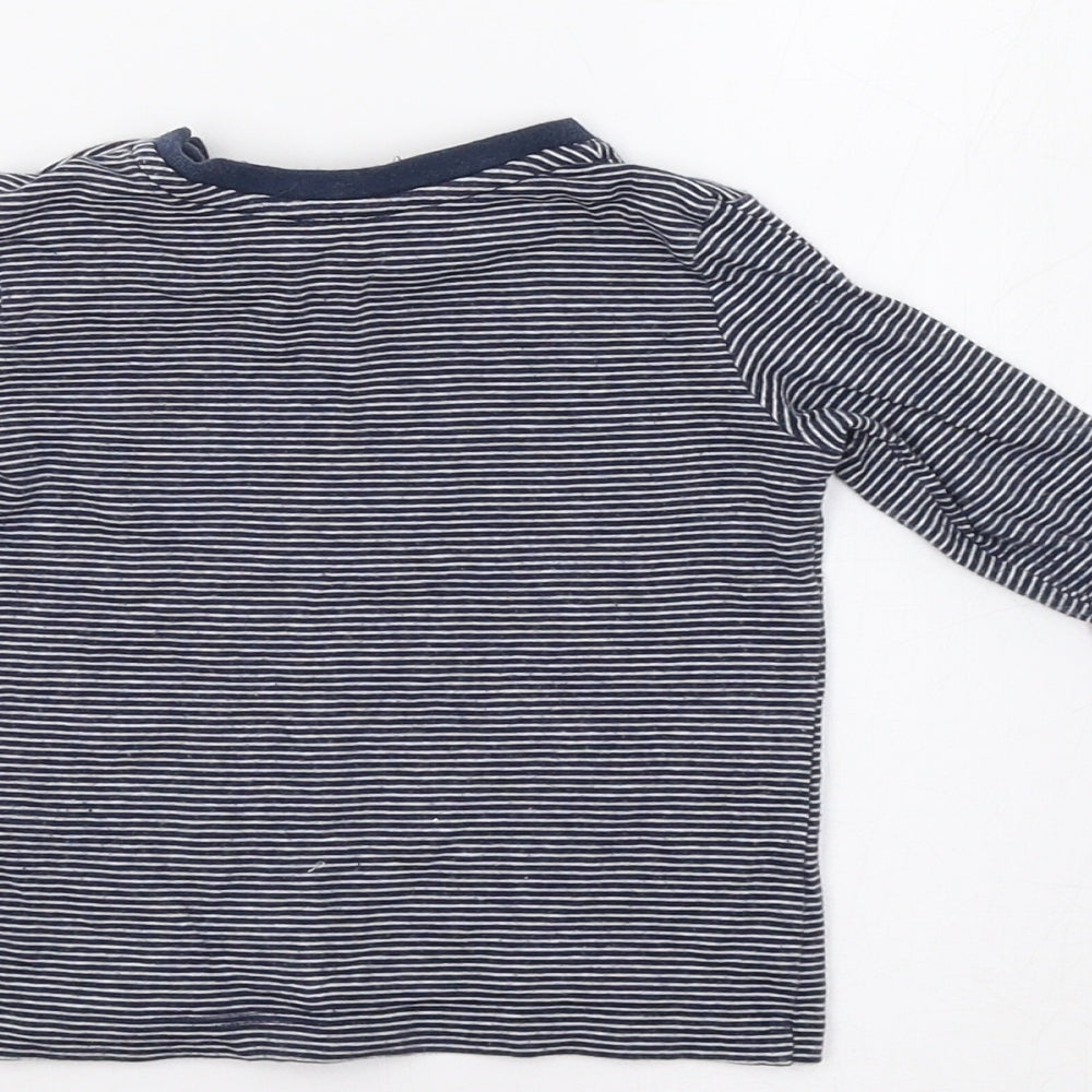 George Baby Blue Striped  Basic Polo Size 6-9 Months