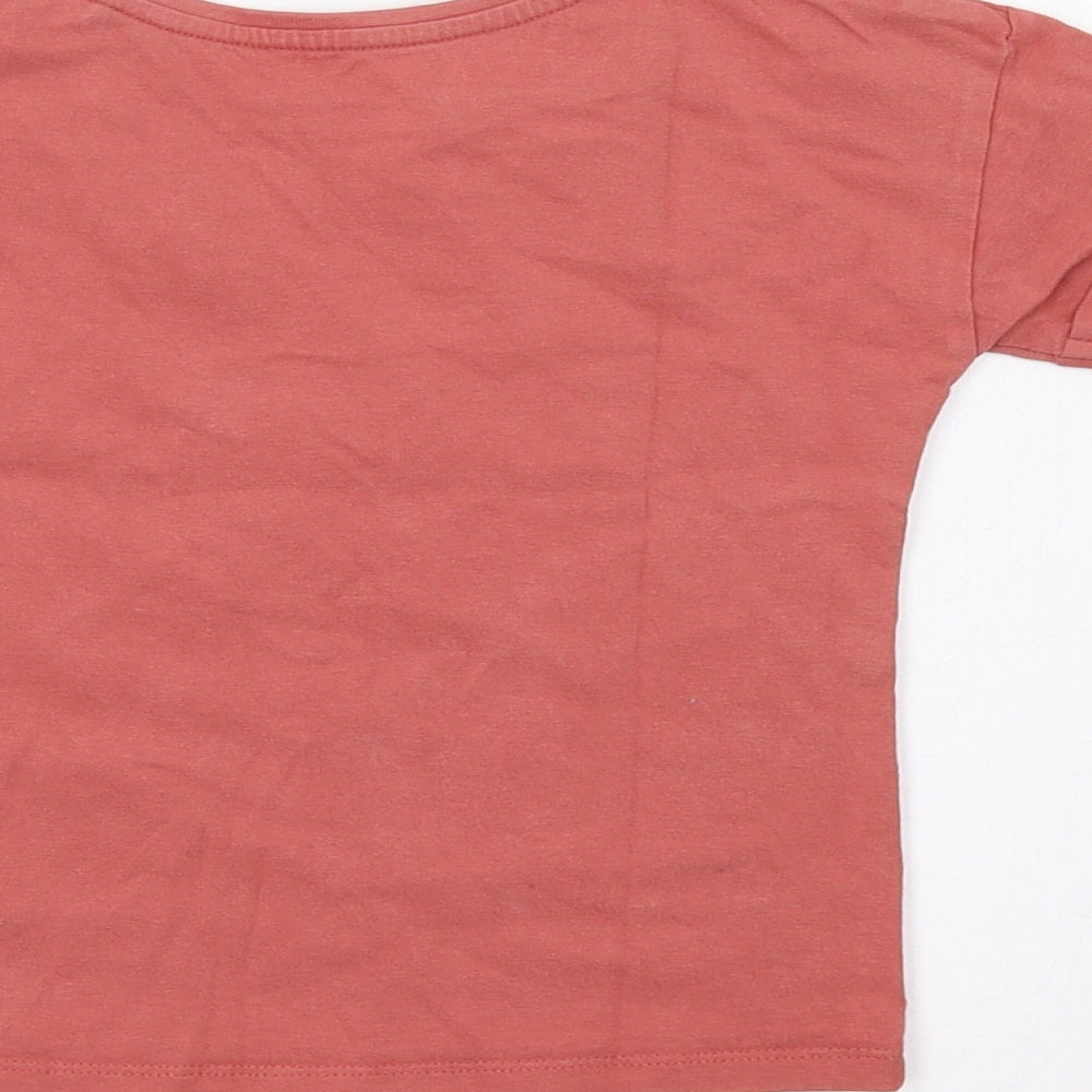 TU Girls Pink   Basic T-Shirt Size 5 Years  - Face
