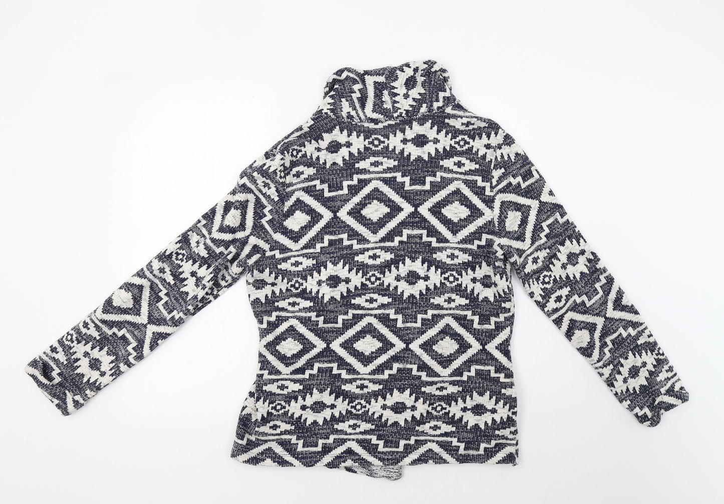 George Womens Blue Geometric  Overcoat Coatigan Size 14
