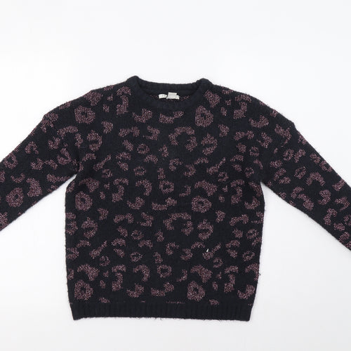 Primark Girls Blue Animal Print  Pullover Jumper Size 11-12 Years