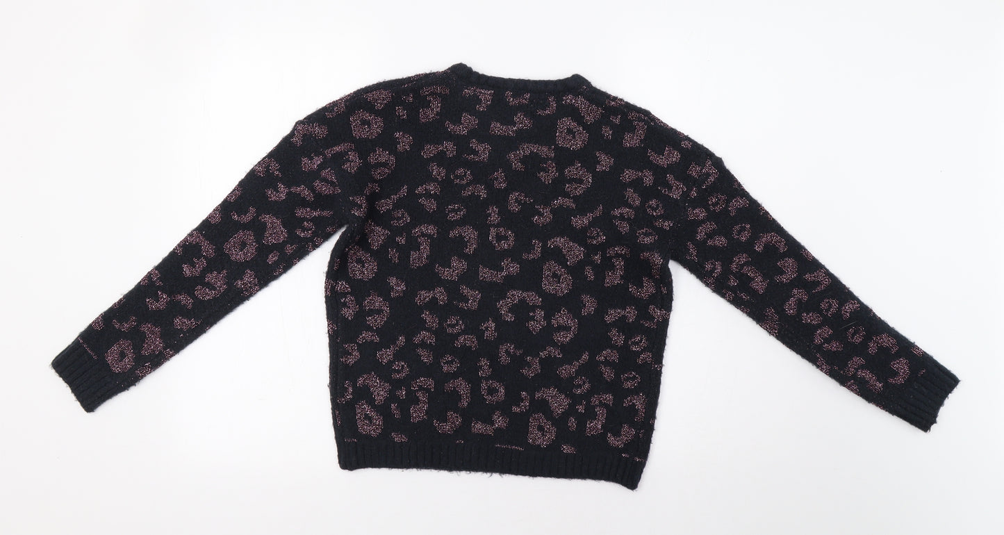 Primark Girls Blue Animal Print  Pullover Jumper Size 11-12 Years