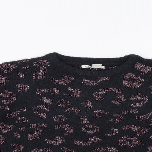 Primark Girls Blue Animal Print  Pullover Jumper Size 11-12 Years