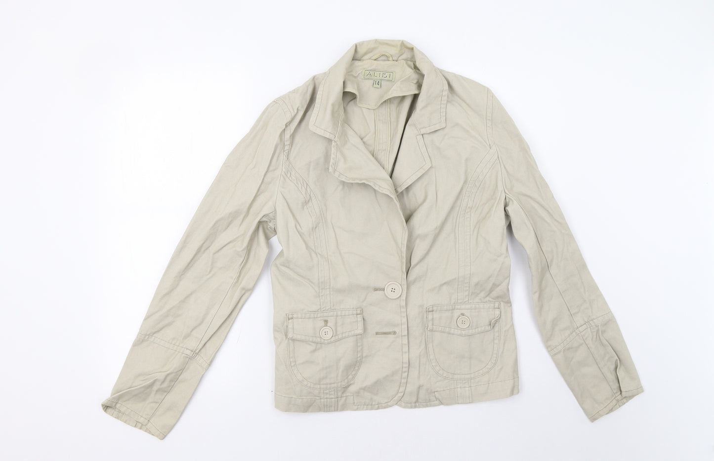 Alibi Womens Beige   Jacket Blazer Size 14