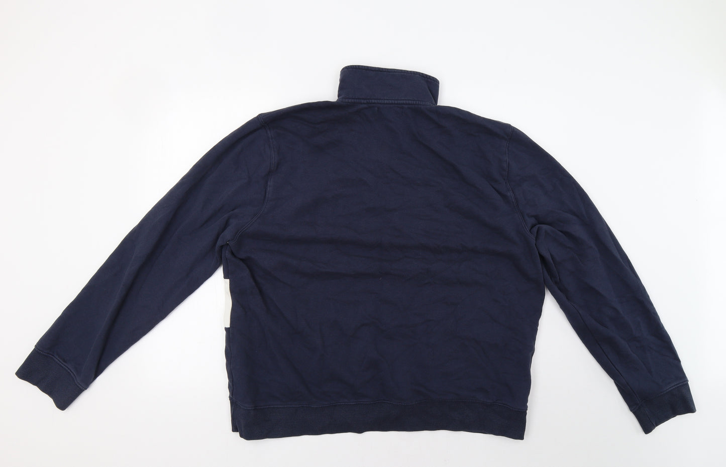 TU Mens Blue Striped  Henley Sweatshirt Size XL